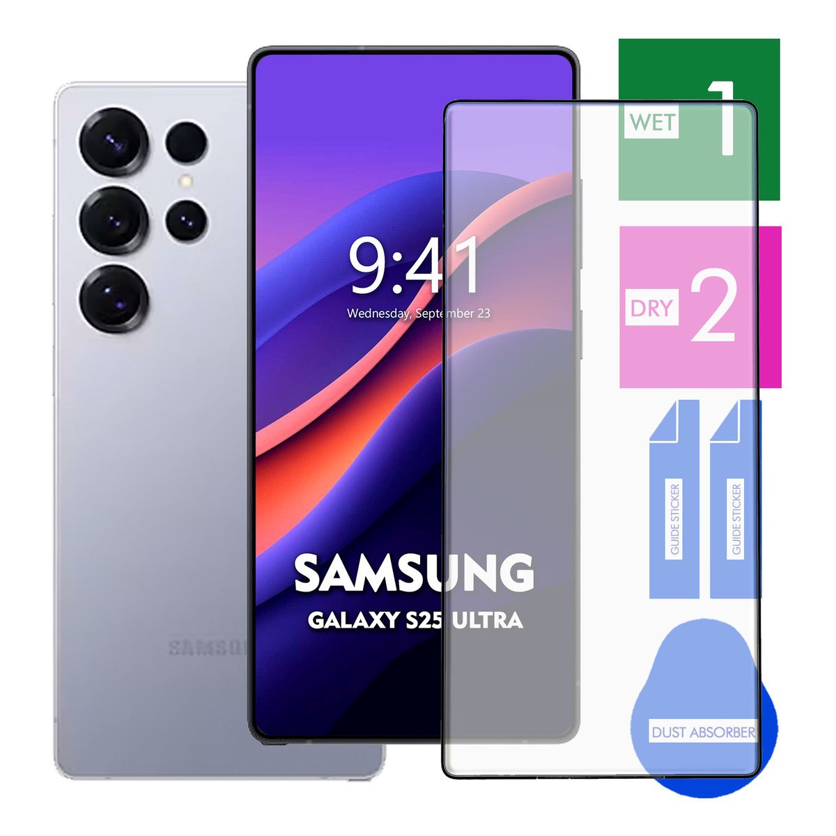 SZKŁO HARTOWANE DO SAMSUNG GALAXY S25 ULTRA NA TELEFON PEŁNE EKRAN 9H 5D