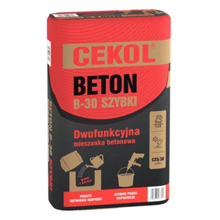 Dwufunkcyjna mieszanka betonowa B-30 szybki 25 kg CEKOL - Zaprawy budowlane - miniaturka - grafika 1