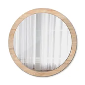 Lustra - Piękne Lustro Ścienne Okrągłe Drewno 100cm - miniaturka - grafika 1