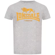 Koszulki męskie - Lonsdale Męski T-shirt Kingswood, Marl Grey/Orange, M - miniaturka - grafika 1