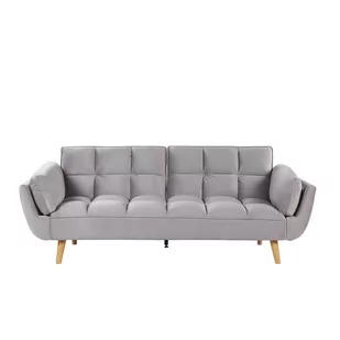 Shumee Shumee Sofa rozkładana welurowa szara ASBY 231642 - Sofy i kanapy - miniaturka - grafika 1