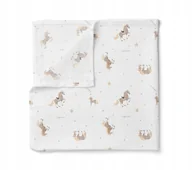 Koce i narzuty dla dzieci - Lekka narzuta muślinowa do spania 150x200cm - konie Lullalove - miniaturka - grafika 1