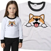 Piżamy dla dziewczynek - Piżama dziecięca Wesoły Shiba Inu Piesek 98/104 - VoloDonum - miniaturka - grafika 1