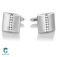 Spinki do mankietów i krawatów - Spinki do mankietów z kryształkami SP-416 - miniaturka - grafika 1