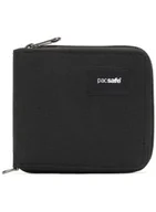 Portfele - Portfel antykradzieżowy Pacsafe RFIDsafe Zip Around Wallet - jet black - miniaturka - grafika 1