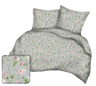 Pościel z kory 180x200 szara różowa kwiaty Kora - Pościel Pościel z kory 180x200 szara różowa kwiaty Kora - Pościel - miniaturka - grafika 1