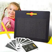 Tablice dla dzieci - TABLICA MAGNETYCZNA XXL MAGPAD DLA DZIECI EDUKACYJNA 714 KULEK + SZABLONY - miniaturka - grafika 1