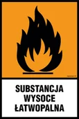 Systemy ekspozycyjne i znaki informacyjne - LB012 SUBSTANCJA WYSOCE ŁATWOPALNA, PN - PŁYTA PCV 1MM; (250X375MM) - miniaturka - grafika 1