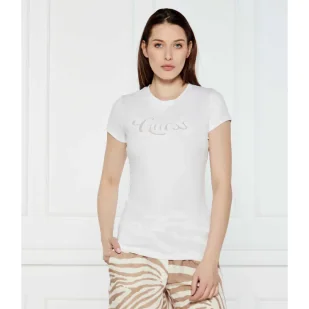 GUESS T-shirt Slim Fit - Koszulki i topy damskie - miniaturka - grafika 1