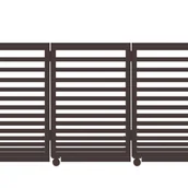 Ogrodzenia - Polbram Brama przesuwna narożna Bali II 4x1,5 m lewa brązowa automat - miniaturka - grafika 1