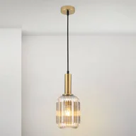 Lampy sufitowe - ORION Lampa wisząca Carneval, antyczny mosiądz/bursztyn, Ø 14 cm, szkło - miniaturka - grafika 1