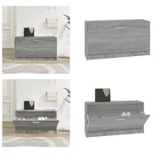 Szafki na buty - vidaXL Ławka na buty szara Sonoma 80x24x45 cm Materiał drewnopochodny - Ławka na buty - Ławki na buty - Ławka z miejscem do przechowywania - Stojak na buty - miniaturka - grafika 1