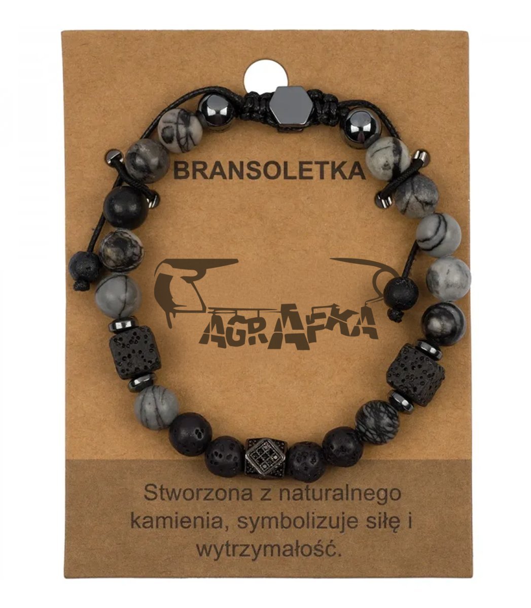 Bransoletka męska z naturalnych kamieni