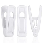 Skarpetki dla dzieci - Tinfol Białe aksamitne klipsy do wieszaków, 24 sztuki wieszaków do spodni, antypoślizgowe, flokowane klipsy na ubrania, idealne do cienkich aksamitnych wieszaków - miniaturka - grafika 1