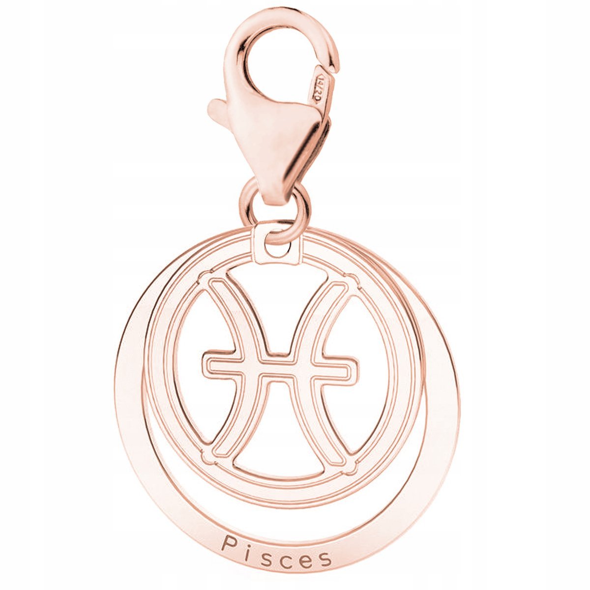 Zawieszka Pozłacana ze Znakiem Zodiaku Pisces Znak Zodiaku Ryby SREBRO 925