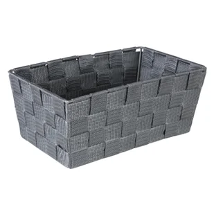 Organizer DOMI 10 x 25 x 15 cm pleciony szary - Pojemniki łazienkowe - miniaturka - grafika 1
