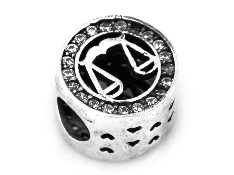 Srebrna zawieszka beads waga zodiak z cyrkoniami 925 2.52g od jubilera