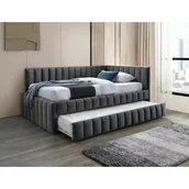 Łóżka dla dzieci i młodzieży - Łóżko Alfie Velvet 120x200 cm z dodatkowym dolnym spaniem - miniaturka - grafika 1