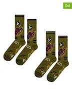Skarpetki męskie - Happy Socks Skarpety (2 pary) w kolorze khaki - miniaturka - grafika 1