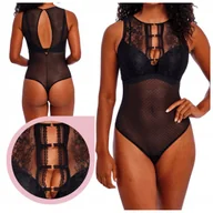 Odzież ciążowa - Body Freya SYDNIE czarne koronkowe zmysłowe wycięte plecy paseczki S - miniaturka - grafika 1