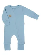 Pajacyki dla niemowląt - Niemowlęcy pajac bawełniany z naszywką niebieski Nicol,r.86 - miniaturka - grafika 1