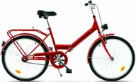 Rowery - Rower 24 KANDS FOLDING SKŁADAK czerwony połysk rama 16,5" - miniaturka - grafika 1