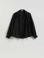 Koszule damskie - Reserved - Transparentna koszula - czarny - miniaturka - grafika 1