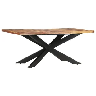 vidaXL Stół do jadalni, 180 x 90 x 76 cm, lite drewno sheesham - Stoły - miniaturka - grafika 1