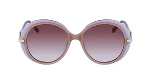 KARL LAGERFELD Damskie okulary przeciwsłoneczne KL6084S, beżowe/liliowe, jeden rozmiar, Beżowy/liliowy, Rozmiar uniwersalny - Okulary przeciwsłoneczne - miniaturka - grafika 1
