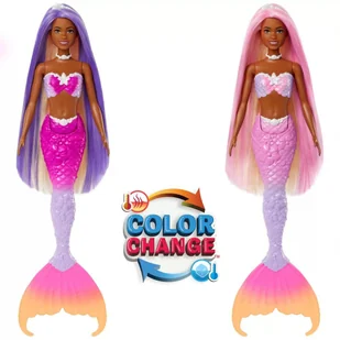 Lalka Barbie Syrenka Zmiana koloru HRP96 MATTEL - Lalki dla dziewczynek - miniaturka - grafika 1