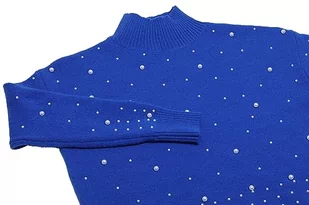 faina Damski sweter z cekinami, elegancki sweter akrylowy królewski błękit rozmiar XS/S, królewski błękit, XS - Swetry damskie - miniaturka - grafika 1