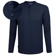 Koszulki męskie - LONGSLEEVE męski koszulka z długim rękawem bawełniana MATRIX granatowa XXL - miniaturka - grafika 1