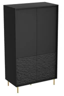 Szafy - Czarna szafa na złotych nogach BULLET S-1 - miniaturka - grafika 1