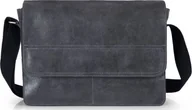 Teczki i aktówki - Solome SZARA SKÓRZANA TORBA LISTONOSZKA NA RAMIĘ SOLOME BLACKROCK - miniaturka - grafika 1
