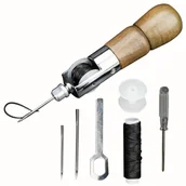 Rękodzieło - TEMU Zestaw Narzędzi do Ręcznego Szycia i Rzeźbienia z Sztucznej Skóry – Zestaw do Tworzenia Sztuki z Skóry Bydlęcej, Idealny dla Początkujących, - miniaturka - grafika 1