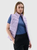 Kurtki damskie - 4F Bezrękawnik puchowy pikowany ze stójką damski - fioletowy XS - miniaturka - grafika 1