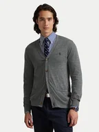 Swetry męskie - Polo Ralph Lauren Kardigan 710946144004 Szary Slim Fit - miniaturka - grafika 1