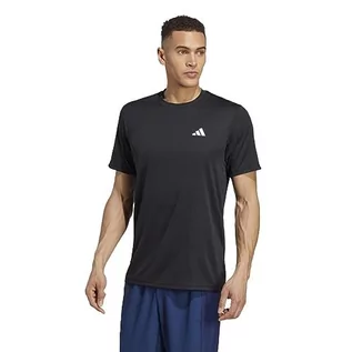 Koszulki męskie - adidas Męski T-shirt (Short Sleeve) Tr-Es Base T, czarny/biały, IC7428, M - grafika 1