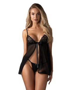Babydoll Blomentis + stringi GRATIS! Black (Rozmiar M/L) - Bielizna nocna - miniaturka - grafika 1