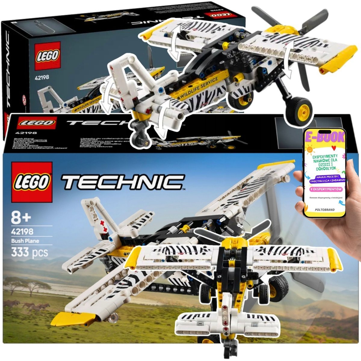 KLOCKI LEGO TECHNIC PREZENT DLA DZIECKA - SAMOLOT TRANSPORTOWY Idealny Zestaw Dla Dzieci Chłopca Syna + EBOOK