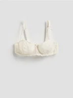 Biustonosze - Reserved - Miękki biustonosz z fiszbinami - złamana biel - miniaturka - grafika 1