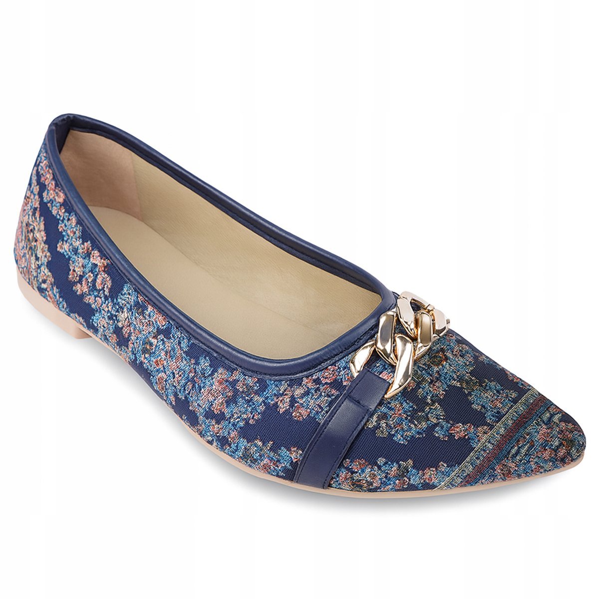 Buty Damskie Baleriny Eleganckie Wsuwane Kolorowe Orientalny Wzór Piękne