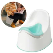 Nocniki - LOCKIG Nocnik z wyjmowanym wkładem dla dzieci, BEZPIECZNY antypoślizgowy, biało-turkusowy IKEA - miniaturka - grafika 1