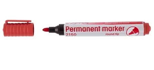 D.rect Marker 2150 perm. okrągły czerwony (12szt) - Markery do tablic - miniaturka - grafika 1