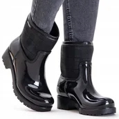 Kalosze damskie - Kalosze ocieplane Wojtyłko modne wygodne gumowce - miniaturka - grafika 1