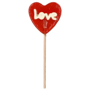 LIZAK WALENTYNKOWY w kształcie SERCA SERCE LOVE MINI NA WALENTYNKI 20G 1SZT - Gumy do żucia, lizaki, dropsy - miniaturka - grafika 1