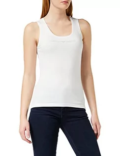 Koszulki i topy damskie - Emporio Armani Tank Iconic Cotton T-Shirt damski, biały, XL - grafika 1
