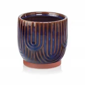 Donice - Osłonka granatowa brązowa vintage 13 cm - miniaturka - grafika 1