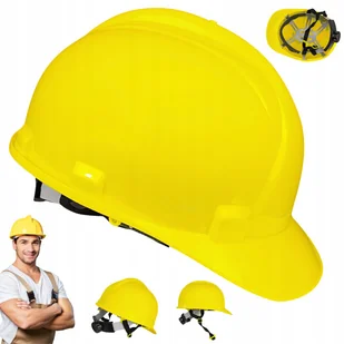 Kask OCHRONNY hełm ROBOCZY budowlany BHP LEKKI przemysłowy 4-punktowy - Odzież robocza - miniaturka - grafika 1