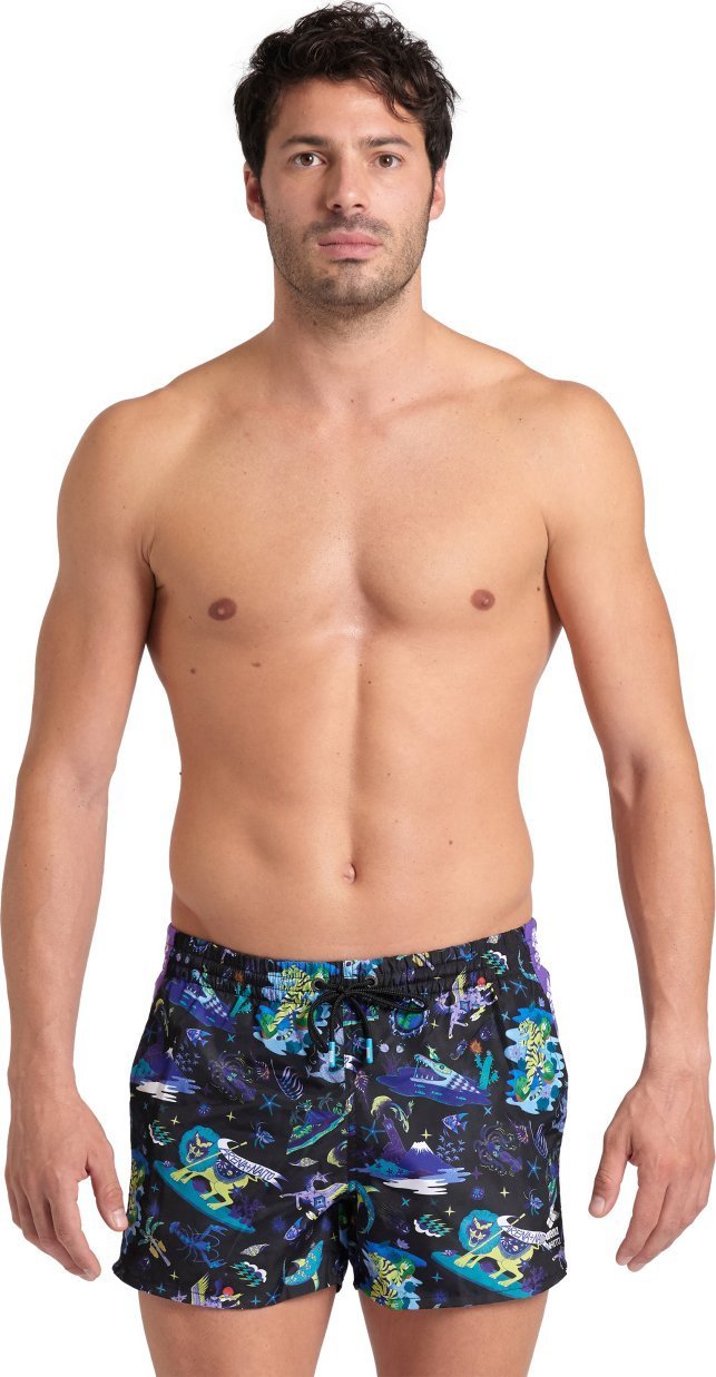 Arena Szorty kąpielowe męskie spodenki Arena Naito Fun Planet X-Short Black R.M